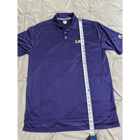 LSU Tigers Mens Polo Shirt X-Large Purple Louisiana State University Russell - Picture 10 of 13